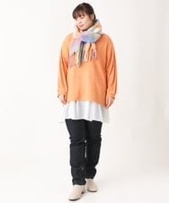 OLKBV38089 eur3(エウルキューブ) 【大きいサイズ】ケーブルジャージーカットソー オレンジ(15)