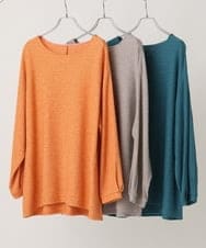 OLKBV38089 eur3(エウルキューブ) 【大きいサイズ】ケーブルジャージーカットソー モカ(84)