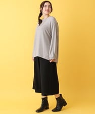 OLKBV38089 eur3(エウルキューブ) 【大きいサイズ】ケーブルジャージーカットソー モカ(84)
