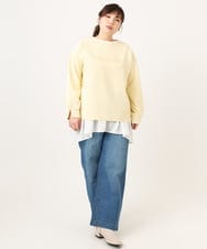 OLKCD08064 eur3(エウルキューブ) 【大きいサイズ】ロゴスウェットライクプルオーバー ライトイエロー(20)