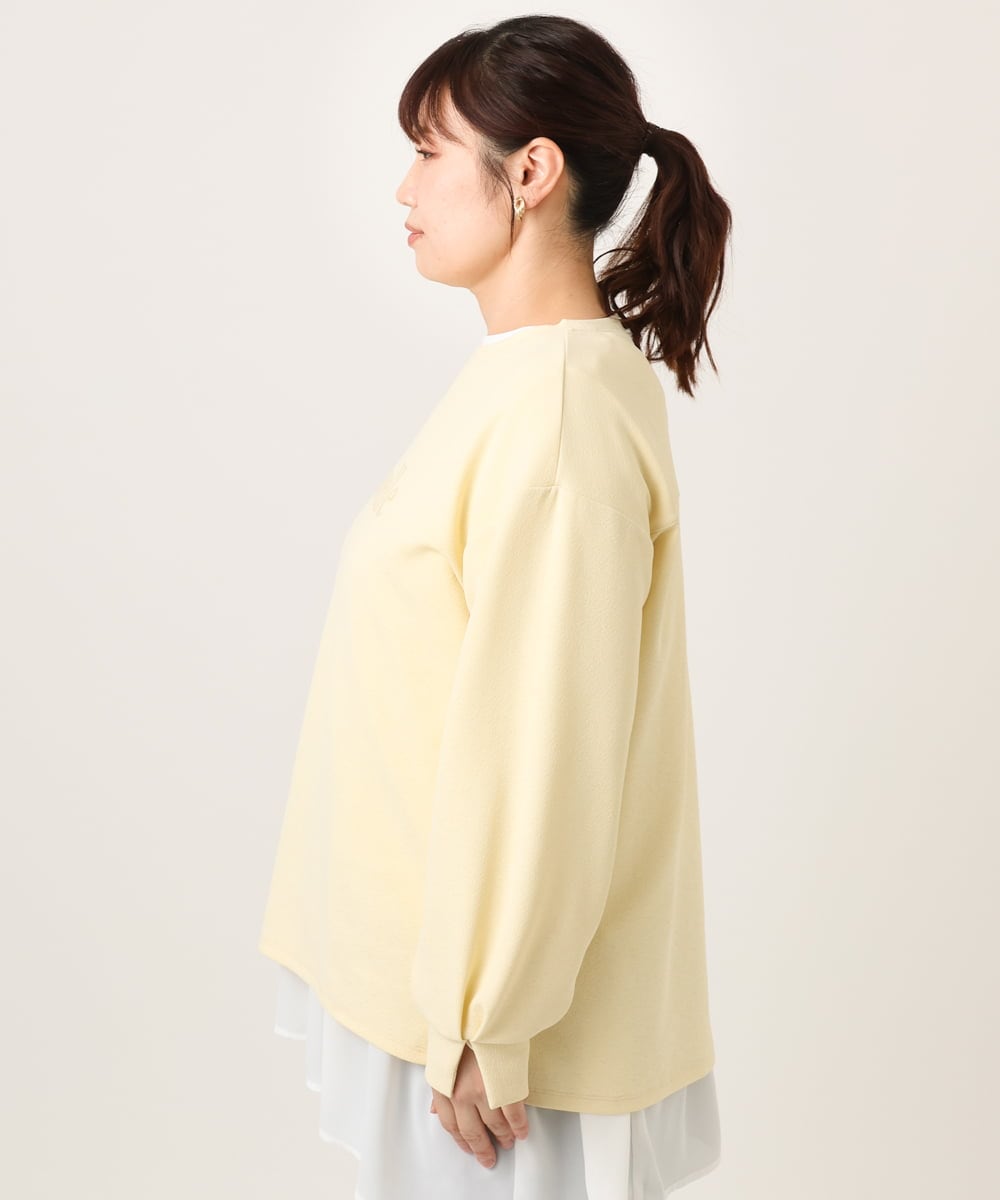 OLKCD08064 eur3(エウルキューブ) 【大きいサイズ】ロゴスウェットライクプルオーバー ライトイエロー(20)