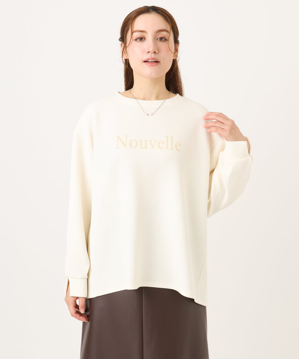 OLKCD08064 eur3(エウルキューブ) 【大きいサイズ】ロゴスウェットライクプルオーバー アイボリー(80)