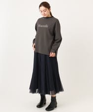 OLKCD08064 eur3(エウルキューブ) 【大きいサイズ】ロゴスウェットライクプルオーバー ダークグレー(93)