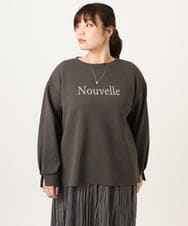 OLKCD08064 eur3(エウルキューブ) 【大きいサイズ】ロゴスウェットライクプルオーバー ダークグレー(93)