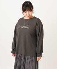 OLKCD08064 eur3(エウルキューブ) 【大きいサイズ】ロゴスウェットライクプルオーバー ダークグレー(93)