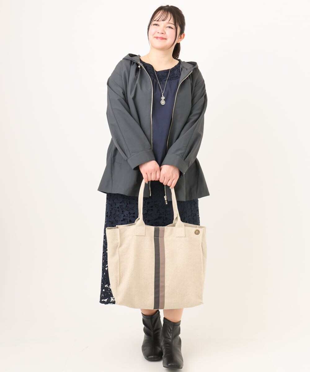 OLKDA03089 eur3(エウルキューブ) 【大きいサイズ】レースコンビカットソー ネイビー(57)