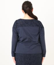 OLKDA03089 eur3(エウルキューブ) 【大きいサイズ】レースコンビカットソー ネイビー(57)