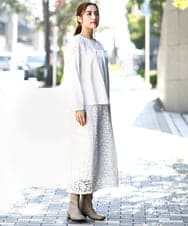 OLKDA03089 eur3(エウルキューブ) 【大きいサイズ】レースコンビカットソー ホワイト(90)