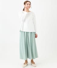 OLKDA03089 eur3(エウルキューブ) 【大きいサイズ】レースコンビカットソー ホワイト(90)