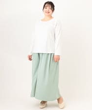 OLKDA03089 eur3(エウルキューブ) 【大きいサイズ】レースコンビカットソー ホワイト(90)