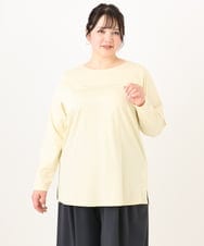 OLKDA04059 eur3(エウルキューブ) 【大きいサイズ】コットンロゴTシャツ ライトイエロー(20)