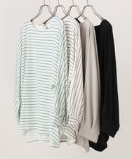 OLKDA12059 eur3(エウルキューブ) 【大きいサイズ】リップルボーダーカットソー ブラック(94)