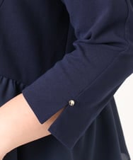 OLKDD01099 eur3(エウルキューブ) 【大きいサイズ/セットアップ対応】カットジョーゼットバックティアードカットソー ネイビー(57)