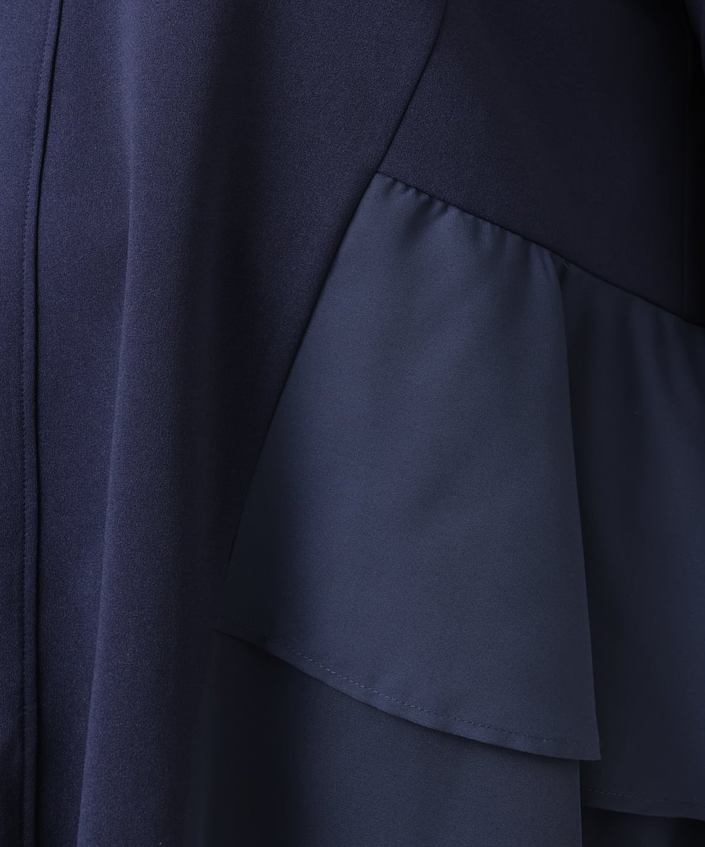 OLKDD01099 eur3(エウルキューブ) 【大きいサイズ/セットアップ対応】カットジョーゼットバックティアードカットソー ネイビー(57)