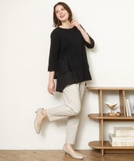 OLKDD01099 eur3(エウルキューブ) 【大きいサイズ/セットアップ対応】カットジョーゼットバックティアードカットソー ブラック(94)