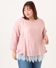 OLKDD02069 eur3(エウルキューブ) 【WEB先行販売】【大きいサイズ】レースヘムタンクトップ ホワイト(90)