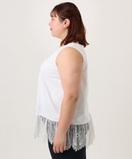 OLKDD02069 eur3(エウルキューブ) 【WEB先行販売】【大きいサイズ】レースヘムタンクトップ ホワイト(90)