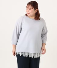 OLKDD02069 eur3(エウルキューブ) 【WEB先行販売】【大きいサイズ】レースヘムタンクトップ ホワイト(90)