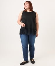 OLKDD02069 eur3(エウルキューブ) 【WEB先行販売】【大きいサイズ】レースヘムタンクトップ ブラック(94)