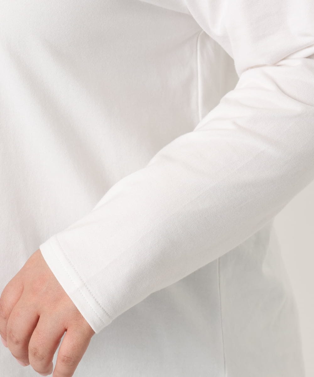 OLKDD03069 eur3(エウルキューブ) 【WEB先行販売】【大きいサイズ】コットン長袖Tシャツ アイボリー(ロゴ）