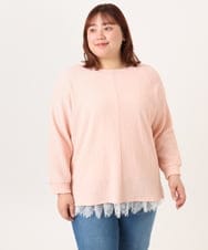 OLKDD05069 eur3(エウルキューブ) 【WEB先行販売】【大きいサイズ】リップルジャージー2WAYカットソー ライトピンク