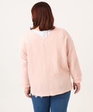 OLKDD05069 eur3(エウルキューブ) 【WEB先行販売】【大きいサイズ】リップルジャージー2WAYカットソー ライトピンク