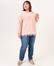 OLKDD05069 eur3(エウルキューブ) 【WEB先行販売】【大きいサイズ】リップルジャージー2WAYカットソー ライトピンク