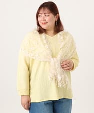 OLKDD05069 eur3(エウルキューブ) 【WEB先行販売】【大きいサイズ】リップルジャージー2WAYカットソー ライトイエロー