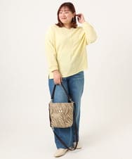 OLKDD05069 eur3(エウルキューブ) 【WEB先行販売】【大きいサイズ】リップルジャージー2WAYカットソー ライトイエロー