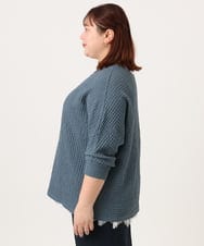 OLKDD05069 eur3(エウルキューブ) 【WEB先行販売】【大きいサイズ】リップルジャージー2WAYカットソー ブルー