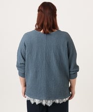 OLKDD05069 eur3(エウルキューブ) 【WEB先行販売】【大きいサイズ】リップルジャージー2WAYカットソー ブルー