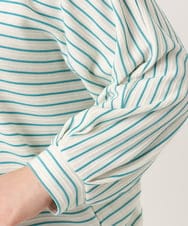 OLKDD15059 eur3(エウルキューブ) 【WEB先行販売】【大きいサイズ】リップルボーダーカットソー ライトグリーン