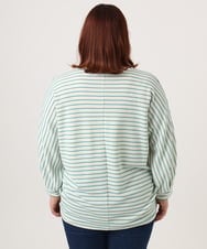 OLKDD15059 eur3(エウルキューブ) 【WEB先行販売】【大きいサイズ】リップルボーダーカットソー ライトグリーン