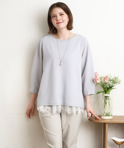 OLKDD16069 eur3 【WEB先行販売】【大きいサイズ】バックスリットプルオーバー