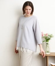 OLKDD16069 eur3(エウルキューブ) 【WEB先行販売】【大きいサイズ】バックスリットプルオーバー ライトブルー