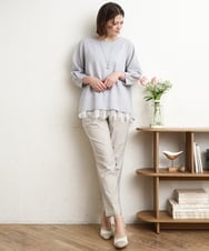 OLKDD16069 eur3(エウルキューブ) 【WEB先行販売】【大きいサイズ】バックスリットプルオーバー ライトブルー