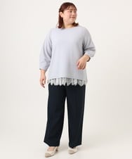 OLKDD16069 eur3(エウルキューブ) 【WEB先行販売】【大きいサイズ】バックスリットプルオーバー ライトブルー