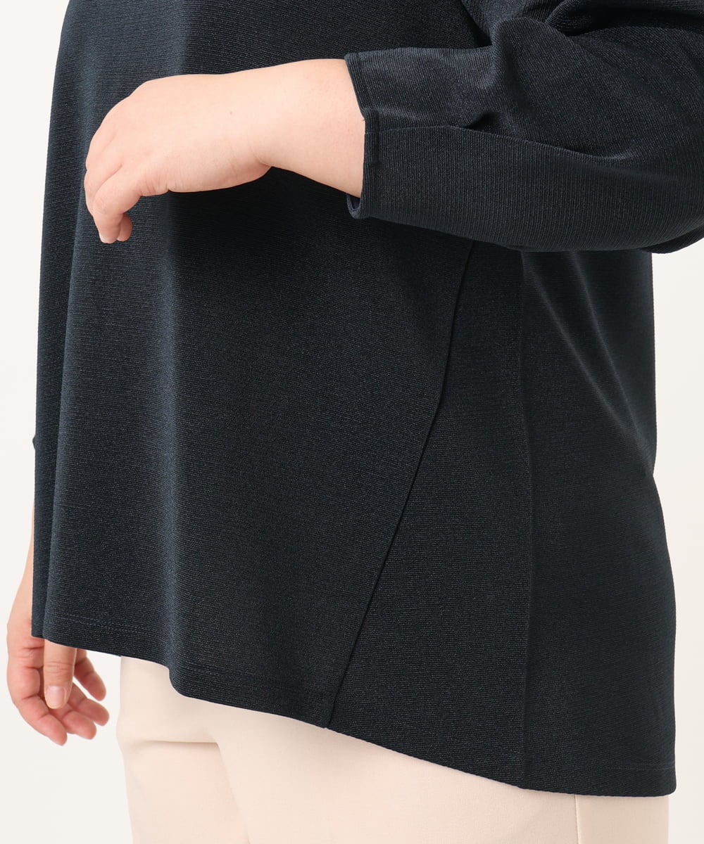 OLKDD16069 eur3(エウルキューブ) 【WEB先行販売】【大きいサイズ】バックスリットプルオーバー ネイビー