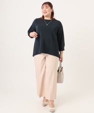 OLKDD16069 eur3(エウルキューブ) 【WEB先行販売】【大きいサイズ】バックスリットプルオーバー ネイビー