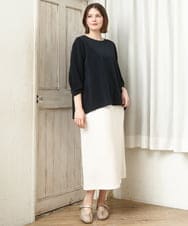 OLKDD16069 eur3(エウルキューブ) 【WEB先行販売】【大きいサイズ】バックスリットプルオーバー ネイビー