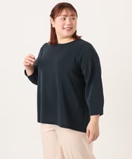 OLKDD16069 eur3(エウルキューブ) 【WEB先行販売】【大きいサイズ】バックスリットプルオーバー ネイビー