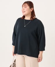 OLKDD16069 eur3(エウルキューブ) 【WEB先行販売】【大きいサイズ】バックスリットプルオーバー ネイビー