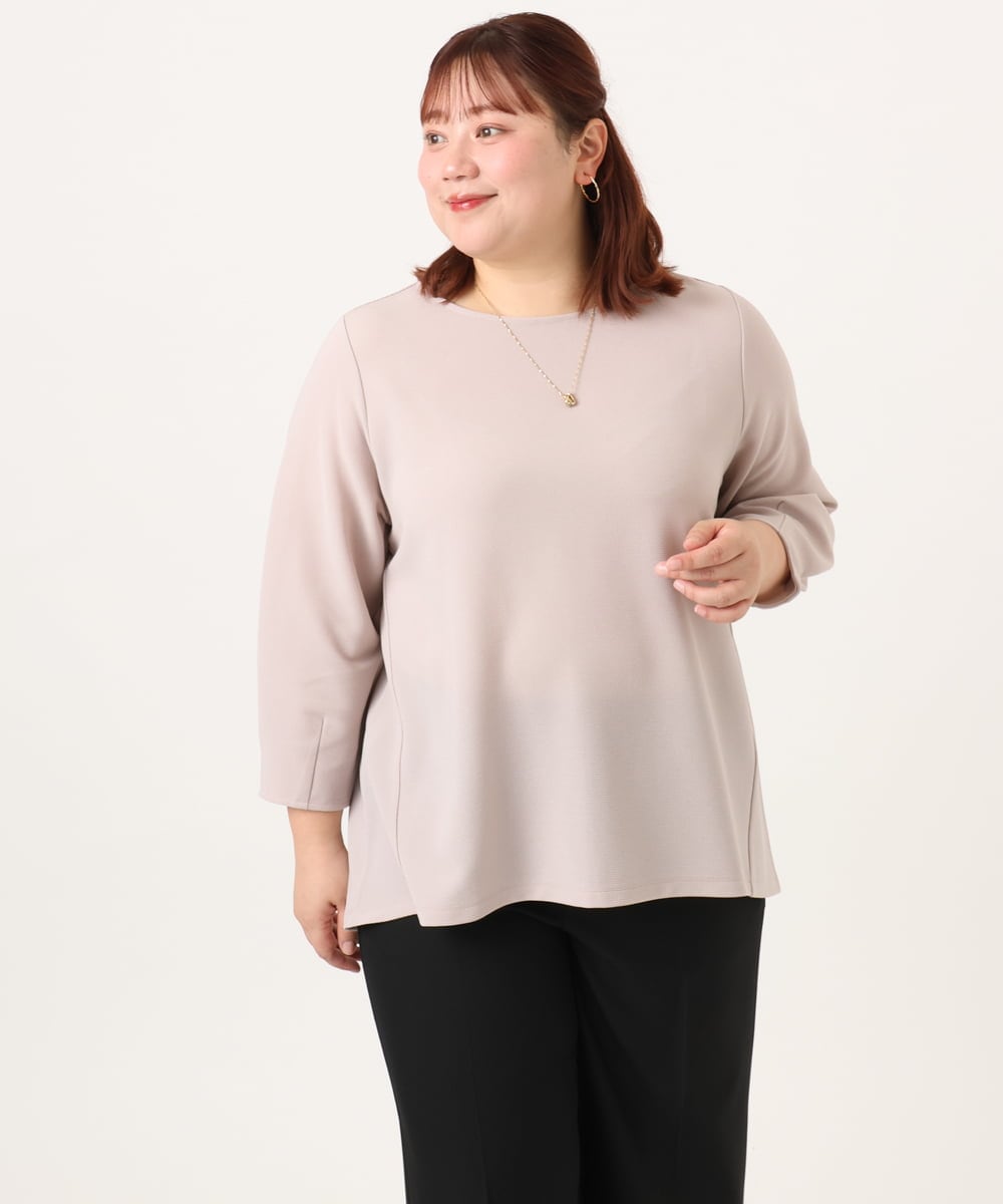 OLKDD16069 eur3(エウルキューブ) 【WEB先行販売】【大きいサイズ】バックスリットプルオーバー グレージュ