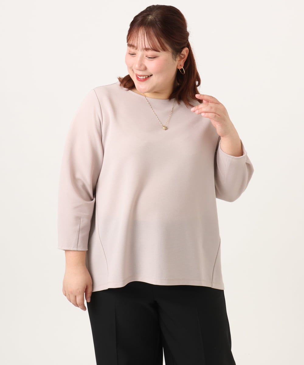 OLKDD16069 eur3(エウルキューブ) 【WEB先行販売】【大きいサイズ】バックスリットプルオーバー グレージュ