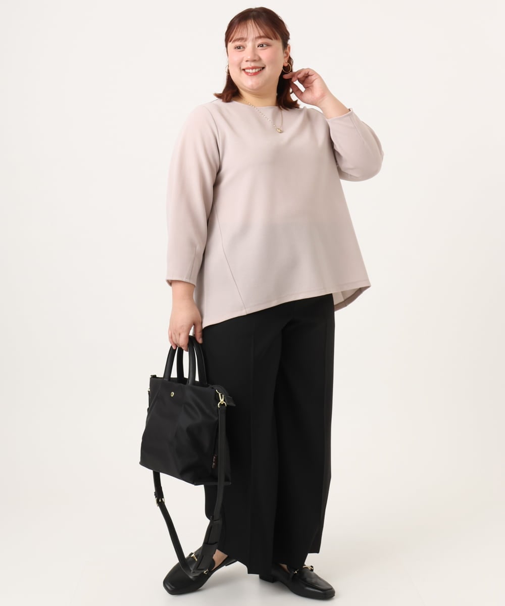 OLKDD16069 eur3(エウルキューブ) 【WEB先行販売】【大きいサイズ】バックスリットプルオーバー グレージュ