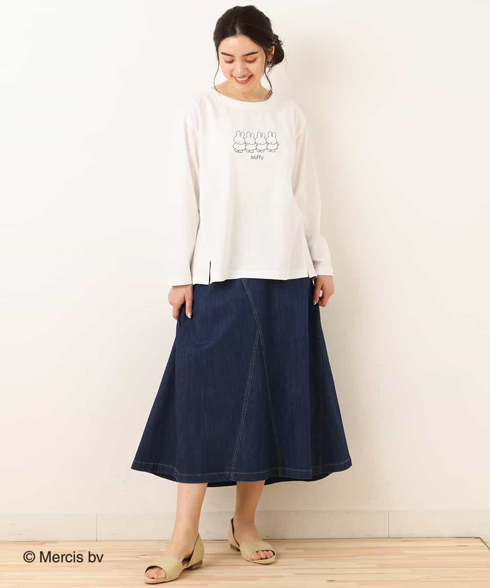 OLKDM15050 eur3(エウルキューブ) 【miffy×eur3】【大きいサイズ】ミッフィープリントカットソー アイボリー(80)
