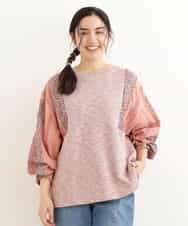 OLKDP04080 eur3(エウルキューブ) 【大きいサイズ】プリントコンビトップス ピンク(03)