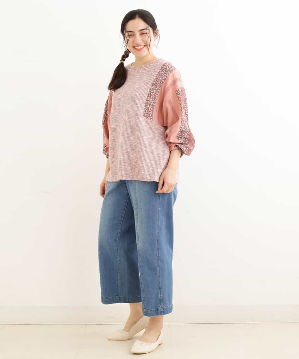 OLKDP04080 eur3(エウルキューブ) 【大きいサイズ】プリントコンビトップス ピンク(03)