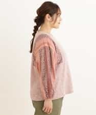 OLKDP04080 eur3(エウルキューブ) 【大きいサイズ】プリントコンビトップス ピンク(03)