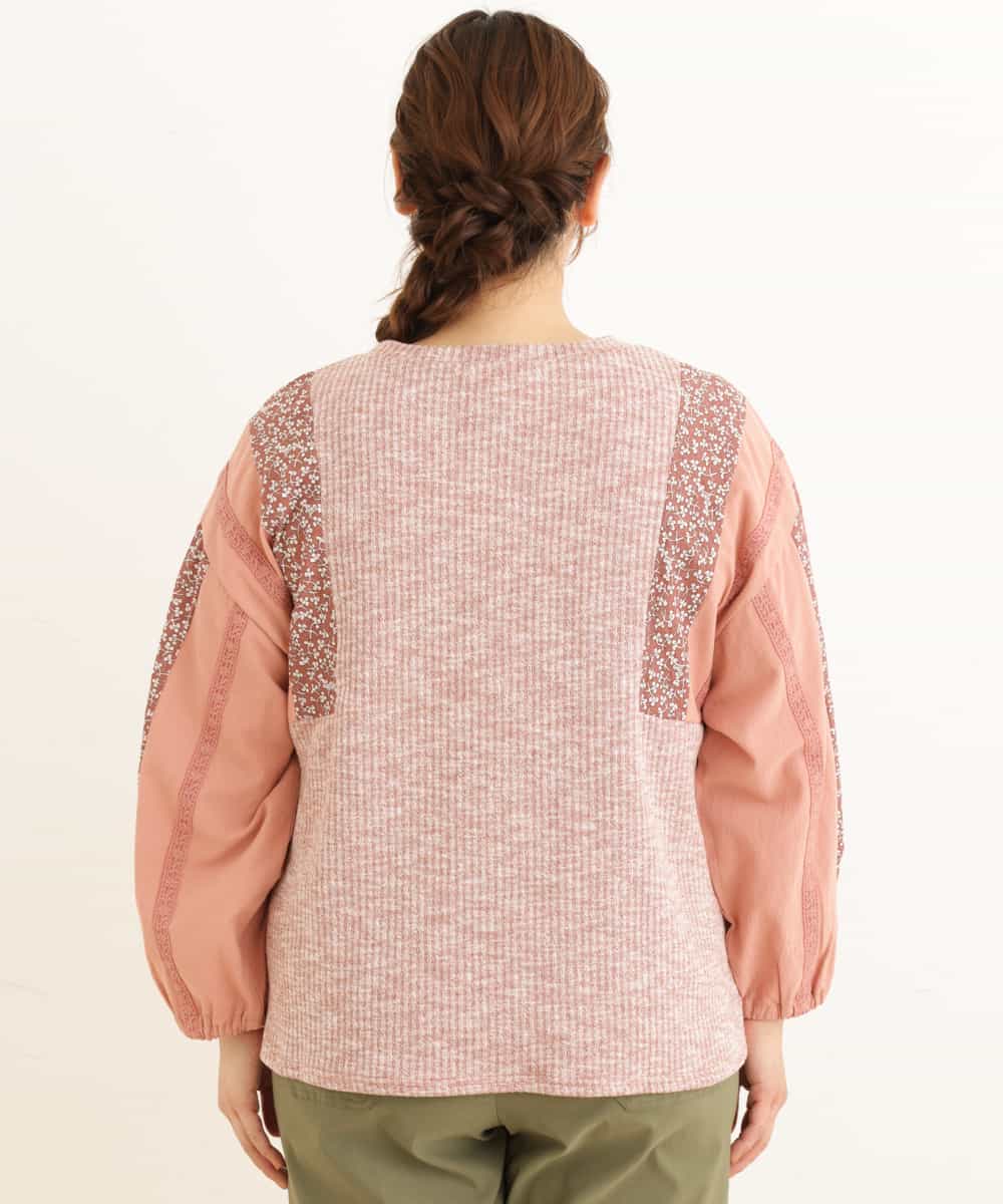 OLKDP04080 eur3(エウルキューブ) 【大きいサイズ】プリントコンビトップス ピンク(03)
